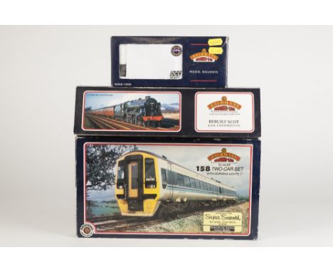 BACHMANN BRANCH LINE 00 GAUGE BOXED 158 DMU TWO CAR SET in Scotrail livery with working lights, good, box fair, together with