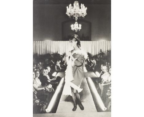 ENLARGED BLACK AND WHITE PORTRAIT PHOTOGRAPH OF SHEELAH WILSON 1960'S fashion model 29" x 24" (73.7cm x 61cm) framed and TWO 