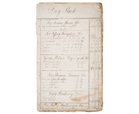 Mathematics.- Hutton (Charles, mathematician, 1737-1823) Day Book [for The Schoolmaster's Guide], manuscript, 70pp., several 