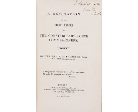 Norfolk.- Brereton (Rev. Charles David) A Letter to the Lord Lieutenant and Magistrates of the County of Norfolk, on the Prop