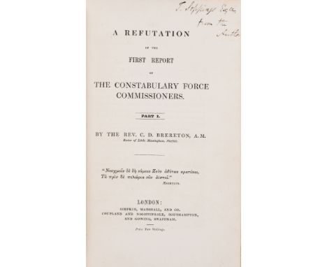 Norfolk.- Brereton (Rev. Charles David) A Letter to the Lord Lieutenant and Magistrates of the County of Norfolk, on the Prop