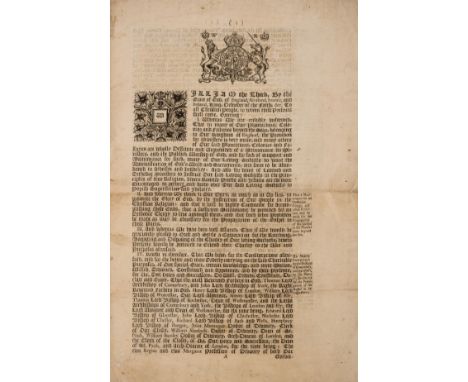 America.- Society for the Propagation of the Gospel in Foreign Parts. [Charter granted to the Society by William III], 4pp., 