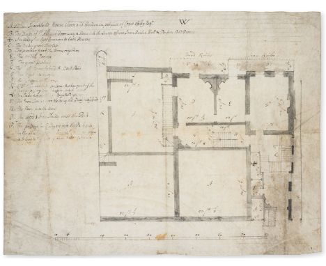 18th century house etc.- Sr. Tho. Frankland House Closet and Garden in possession of Crew Offley Esq., pen and ink ground pla