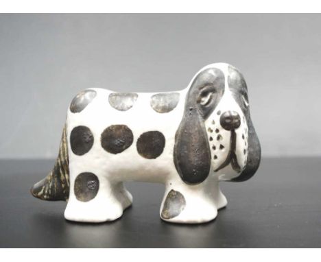 Mid Century Lisa Larsson ceramic dog figure Skye terrier,  Gustavsberg Sweden, 12cm length approx