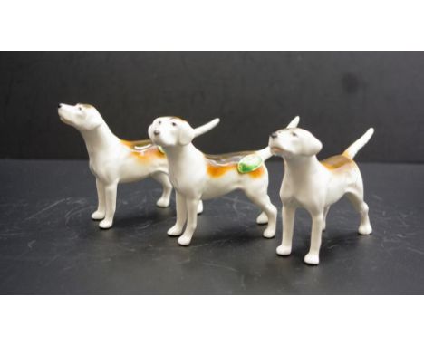 Set three Beswick hunting dog figures each marked to base, (height 7cm approx, each).