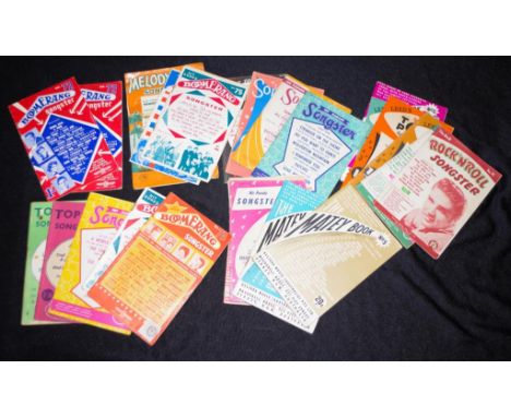 Twenty Four Australian 1950s/60s song books including Hit Parade Songster, Boomerang Songster, The Matey Book, Melody Land, L