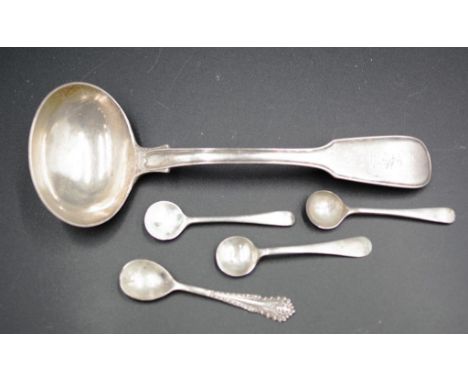 Regency sterling silver Fiddle &amp;Thread sauce ladle hallmarked London 1822, maker: William Eaton &amp; William Fearn, toge