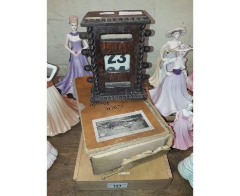 A vintage Abbatt Toys - linking wooden alphabet 36 blocks set, a vintage G.W.R. jig-saw puzzle "The Cornish Riviera Express" 