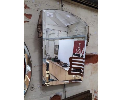 An Art Deco beveled wall mirror, 38.5cm x 46cm.  
