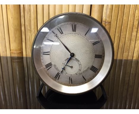 BRASS CAMPAIGN MANTEL CLOCK WITH FOLDING FEET BY CHARLES FRODSHAM & CO. 84 STRAND, NUMBERED 1488 MAKERS TO THE QUEEN IN ORIGI