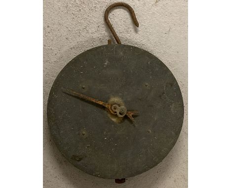 A vintage metal Salter milk balance scale.   Approx. 26cm diameter.