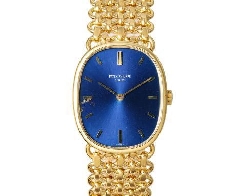 PATEK PHILIPPE Vintage Elipse. Ref. 3648/001. Damen Armbanduhr Gold 18K.  Gehäuseboden mit Gravur "R H". Ziffernblatt mit Bes