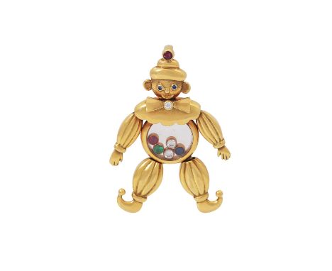 CHOPARD Anhänger "Harlekin", GG 18K, Brillanten, Smaragd, Rubine, Saphire (tlw. zwischen Glas), 14,9 gr, L: ca. 4,5 cm, 1980e