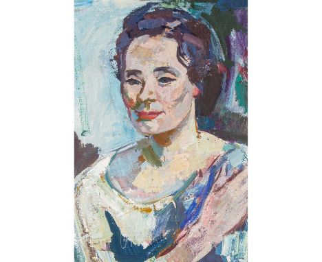 SCHOBER, PETER JAKOB (1897-1983) "Bildnis" Öl auf Leinwand, HxB: 61/50 cm. Farbabplatzer, krakeliert, aus dem Originalkeilrah