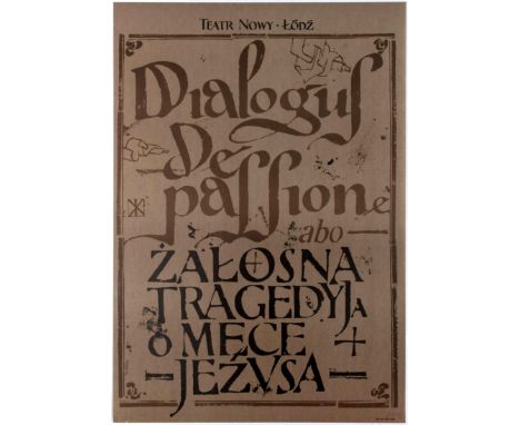 Polish Advertising Original Vintage Poster for the theatre play Dialogus de Passione – Waldemar Swierzy Dialogus de passione 