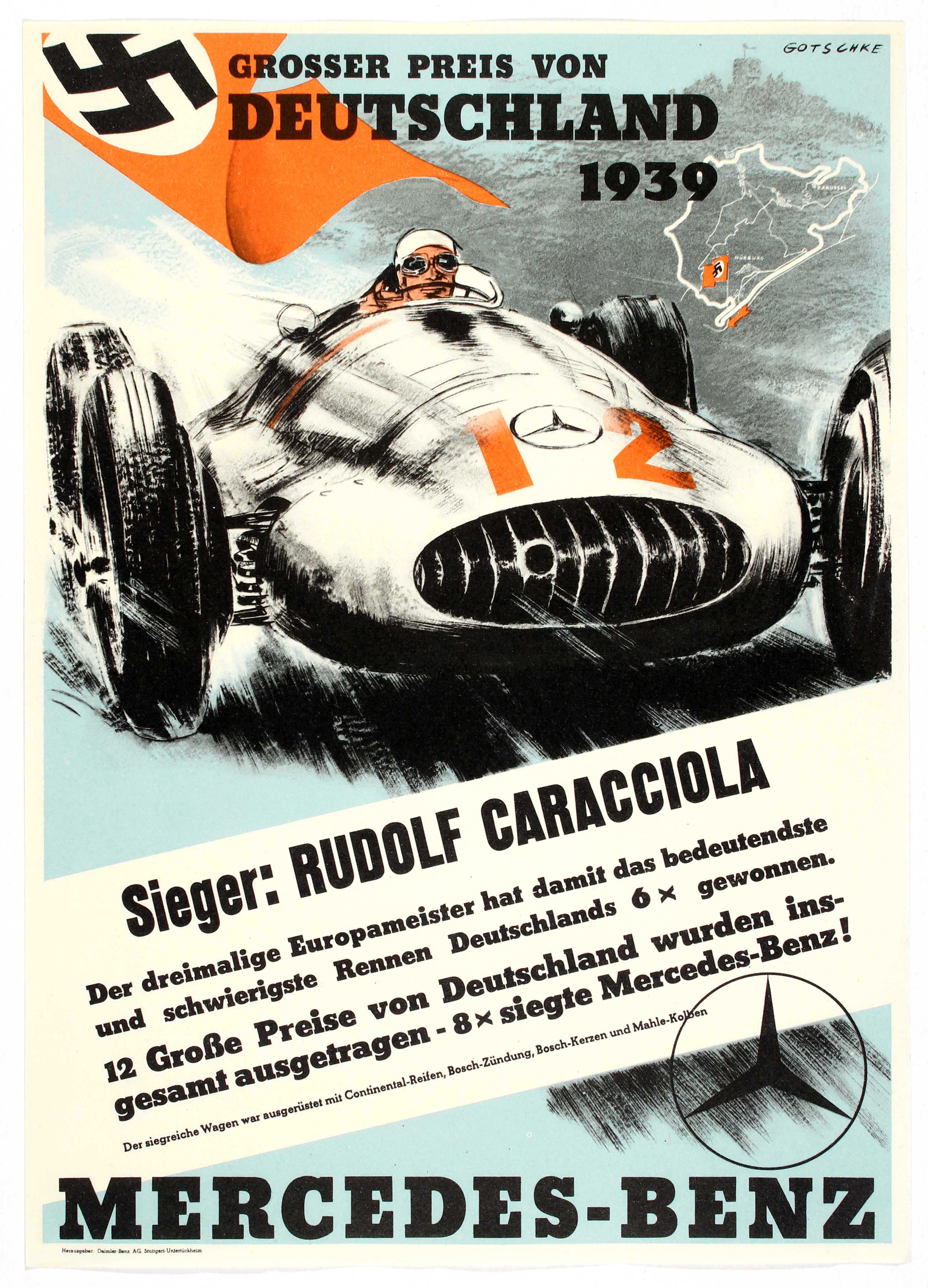 German Mercedes BenzCar Racing Championship 1939 Poster