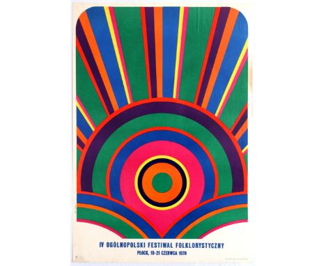 Polish Advertising Original Vintage Poster for the IV Polish Folklore Festival, Plock 1970 – Waldemar Swierzy Ogolnopolski Fe