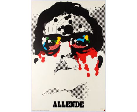 Political Propaganda Original Vintage Poster – Allende – Waldemar Swierzy Country: Denmark. Year: 1971. Artist: Waldemar Swie