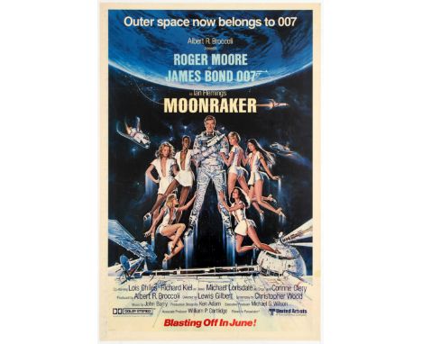 Advance One-Sheet Original Vintage Poster for James Bond 007 – Moonraker.  Ian Fleming's Moonraker, the 1979 Lewis Gilbert En