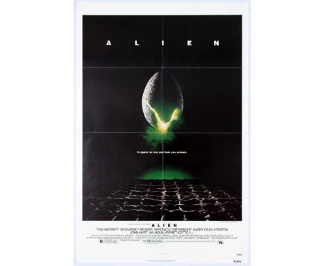 Movie Original Vintage Poster for the America Sci-fi film Alien.  The classic 1979 Ridley Scott English/U.S. science fiction 