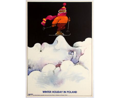 Polish Travel Original Vintage Poster – Winter Holiday in Poland – Waldemar Swierzy Polish Students Association – Travel and 