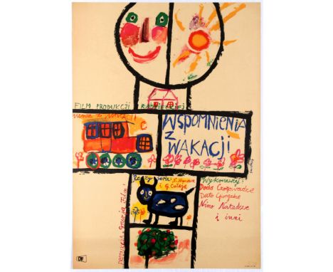 Polish Movie Original Vintage Poster for the 1963 Soviet film Tiny Knights (Wspomnienia z Wakacji) - Waldemar Swierzy. Malenk