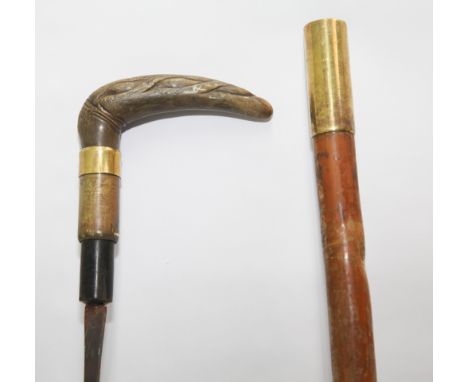 Victorian sword stick with horn handle 