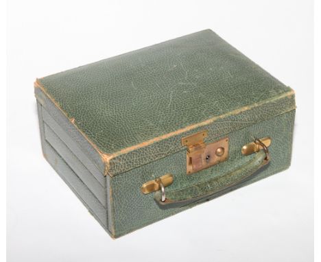 Green shagreen covered trinket box