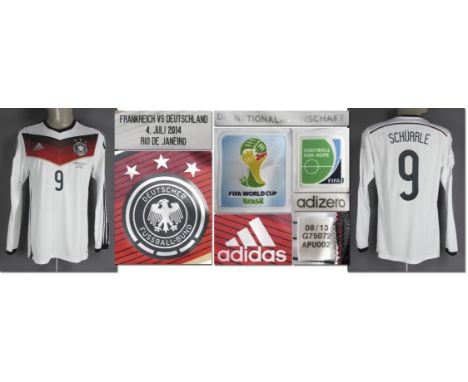 DFB - Trikot 2014 WM - Original match issued Spielertrikot von Deutschland mit der Rückennummer 9. Vorbereitet für André Schü