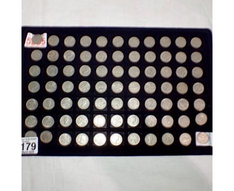 Seventy seven pre decimal sixpences. UK P&amp;P Group 2 (£20+VAT for the first lot and £4+VAT for subsequent lots) 
