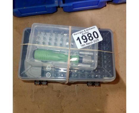 Two boxed screwdriver repair kits and accessories. Not available for in-house P&amp;P 