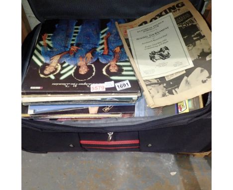 Mixed items to include LPs and sporting ephemera. Not available for in-house P&amp;P 