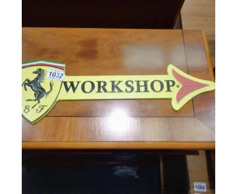 Cast iron Ferrari workshop arrow. L: 45 cm. UK P&amp;P Group 1 (£16+VAT for the first lot and £2+VAT for subsequent lots) 