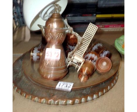 Mixed metalware and an anglepoise lamp. Not available for in-house P&amp;P 