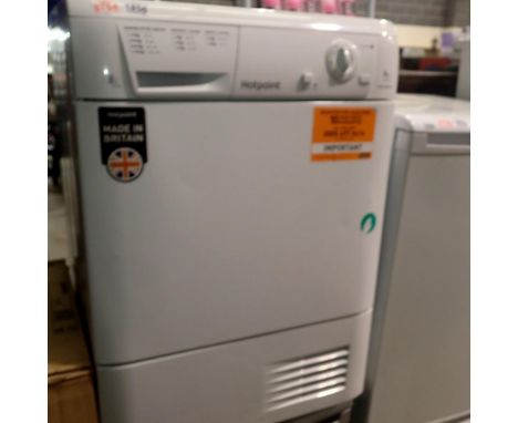 Hotpoint B grade 8kg dryer, #TCM580. All electrical items in this lot have been PAT tested for safety and have passed. This d