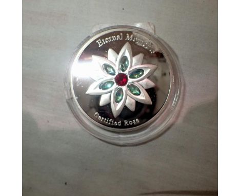 Cased Eternal moments certified rose coin. UK P&amp;P Group 0 (£6+VAT for the first lot and £1+VAT for subsequent lots) 