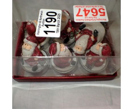Six Father Christmas tealights. UK P&amp;P Group 2 (£20+VAT for the first lot and £4+VAT for subsequent lots) 