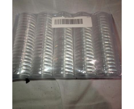 Factory sealed set of 100 coin capsules - sealed D:25mm. UK P&amp;P Group 1 (£16+VAT for the first lot and £2+VAT for subsequ