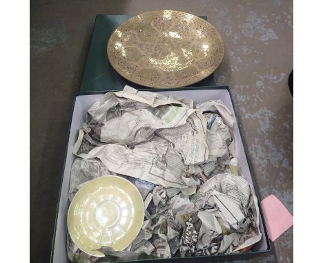 Japanese hand painted tea service and a gold coloured cabinet plate. Not available for in-house P&amp;P 