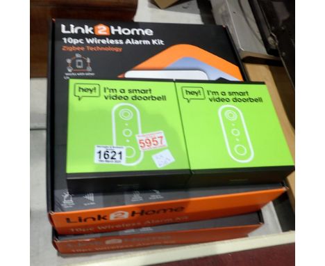 Two Link2Home house alarms and two Hey Video doorbells. UK P&amp;P Group 3 (£30+VAT for the first lot and £8+VAT for subseque