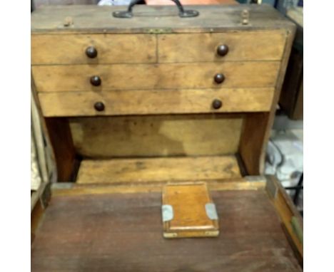 Wooden tool storage box with internal drawers, 50 x 40 x 20 cm. Not available for in-house P&amp;P