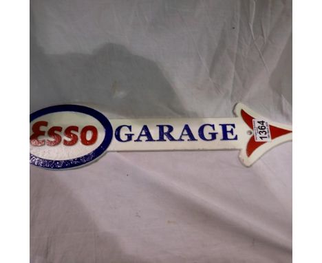 Cast iron Esso sign. UK P&amp;P Group 1 (£16+VAT for the first lot and £2+VAT for subsequent lots) 