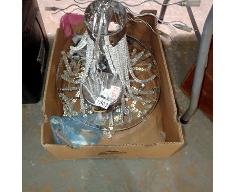 Modern chrome chandelier. Not available for in-house P&amp;P 