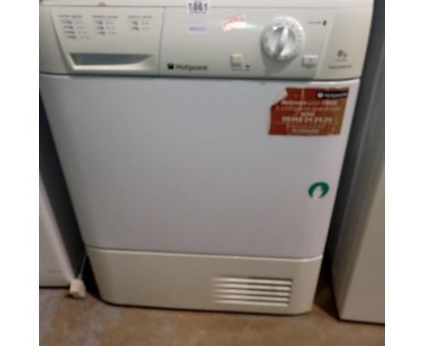 Hotpoint 8kg #TCM580 Aquarius condenser dryer. All electrical items in this lot have been PAT tested for safety and have pass