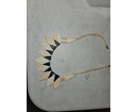 Bone Art Deco necklace. UK P&amp;P Group 1 (£16+VAT for the first lot and £2+VAT for subsequent lots) 