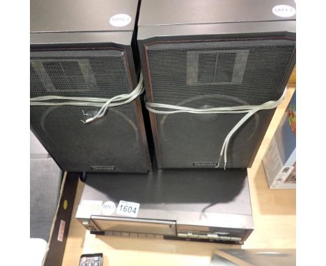 Technics Stereo Cassette Receiver SA K2L with speakers, working. All electrical items in this lot have been PAT tested for sa