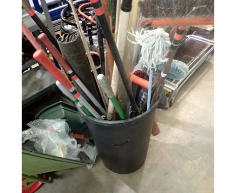 Bin full of mixed garden tools, bin not include in lot. Not available for in-house P&amp;P