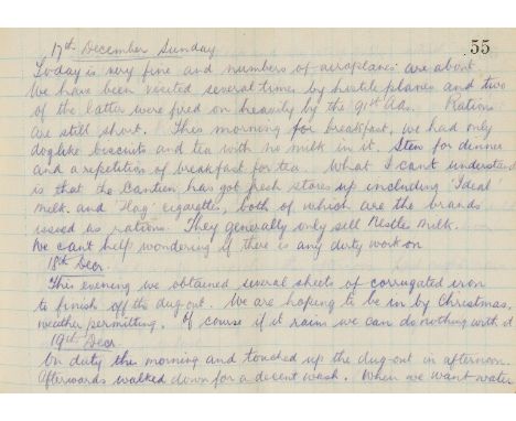 World War I.- Diary of a British Army signaller on the Macedonian Front, Salonika Campaign, manuscript, 63pp. excluding blank