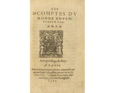 St. Denis (Antoine) Les Comptes du Monde Adventureux, title with woodcut printer's device, woodcut decorative initials, repai