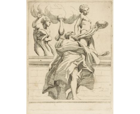 Old master prints.- Badalocchio (Sisto, 1581-1647) Two prints after frescoes by Correggio, from a series of six, etchings on 